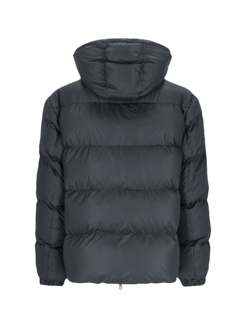 Dolce & Gabbana Logo Hooded Puffer – Black