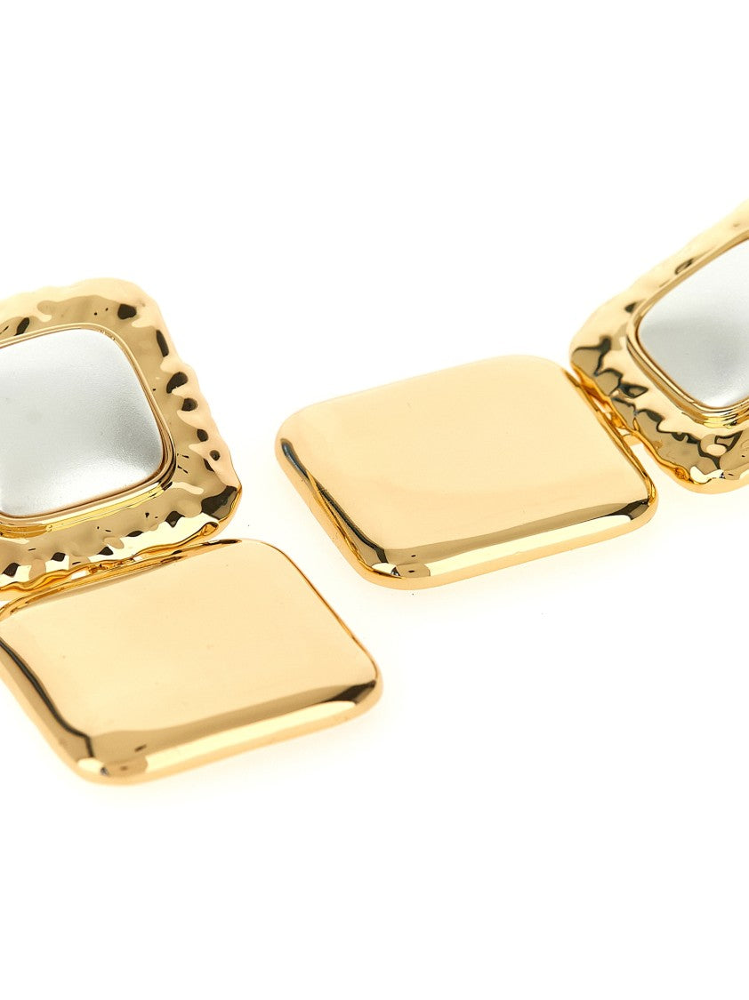 Self-Portrait 'Mottled Gold Pearl Tiered' Earrings