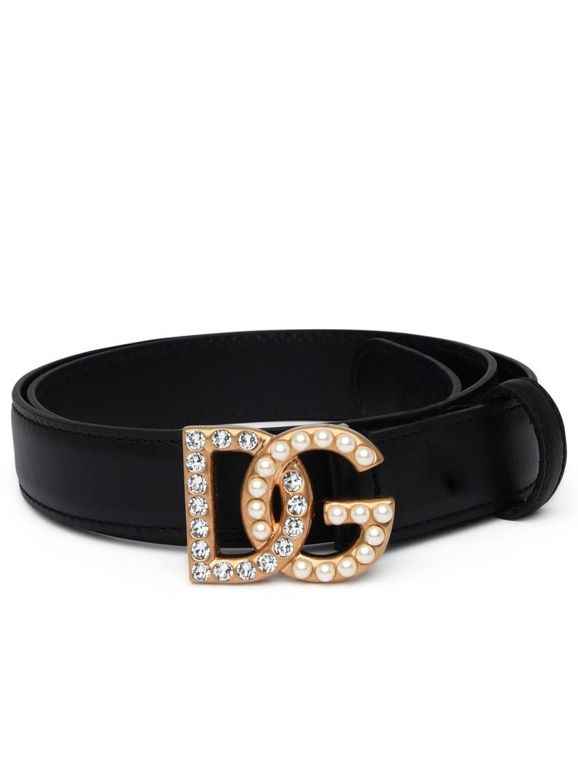 Dolce & Gabbana Black Leather Belt
