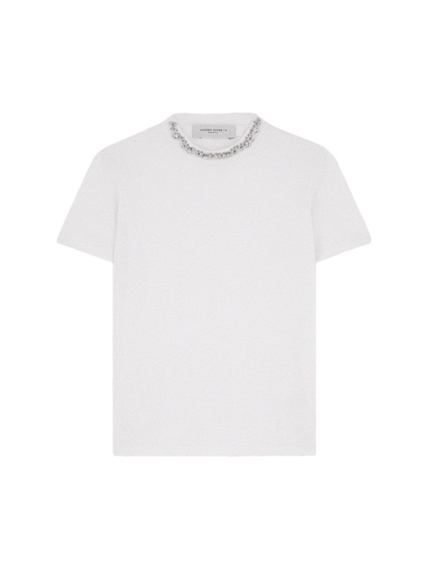 Golden Goose Classic White T-Shirt With Subtle Embellishments
