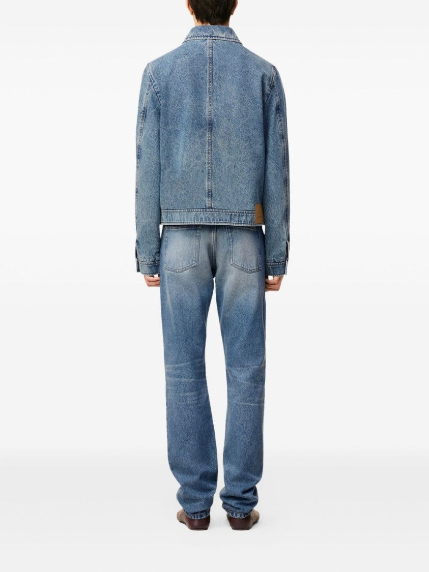 Ami Paris Vintage-Inspired Blue Denim Jacket