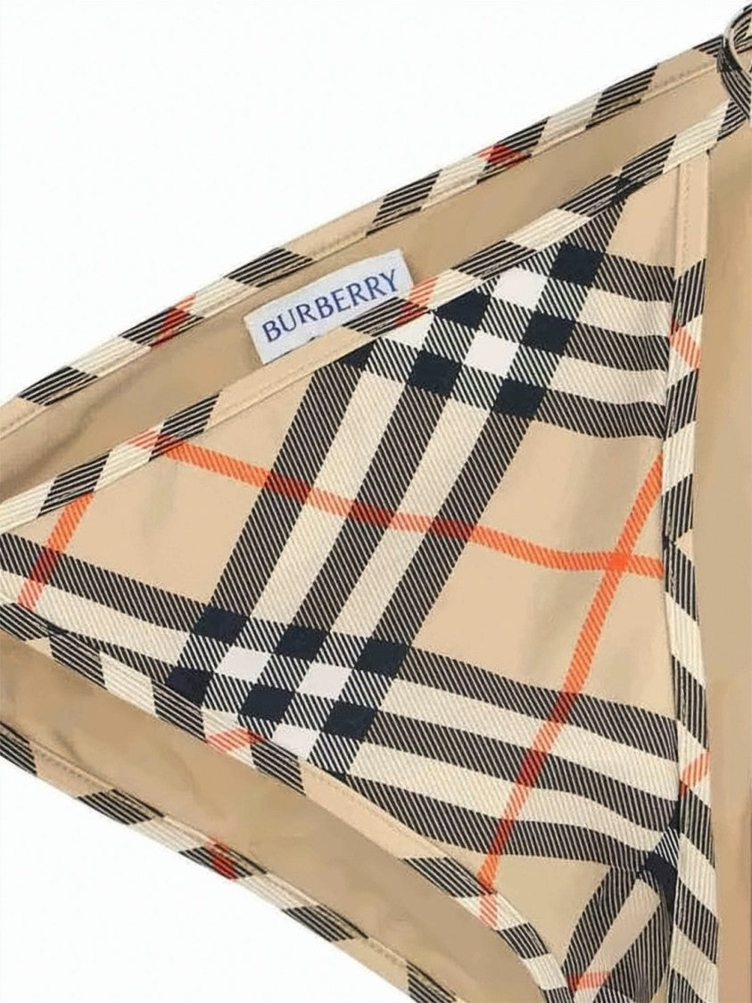 Burberry Classic Check Pattern Bikini Bottom With Adjustable Side Ties