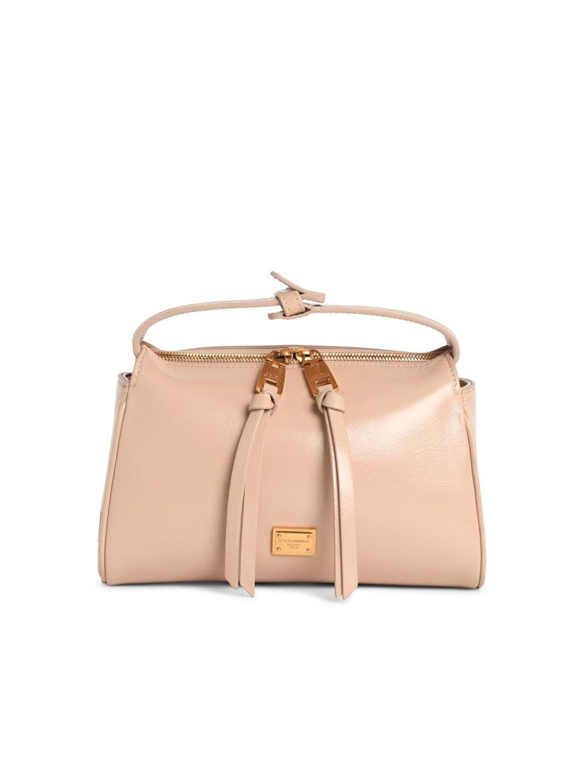Dolce & Gabbana 'Vittoria' Leather Handbag Nude