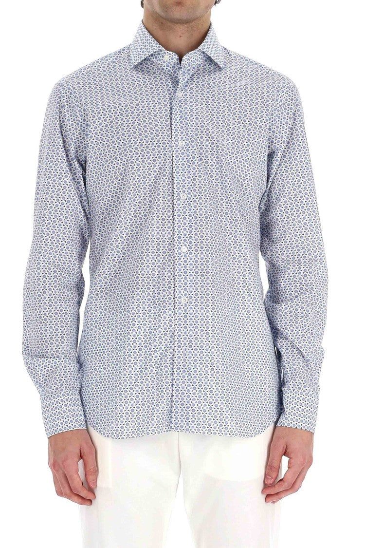 Barba Micro Pattern Cotton Shirt Line Dandylife