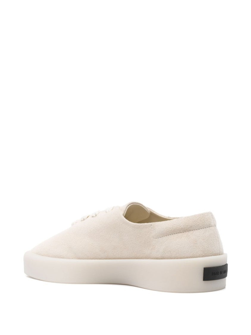 Fear Of God Minimalist Ecru Lace-Up Sneakers With Almond Toe Design