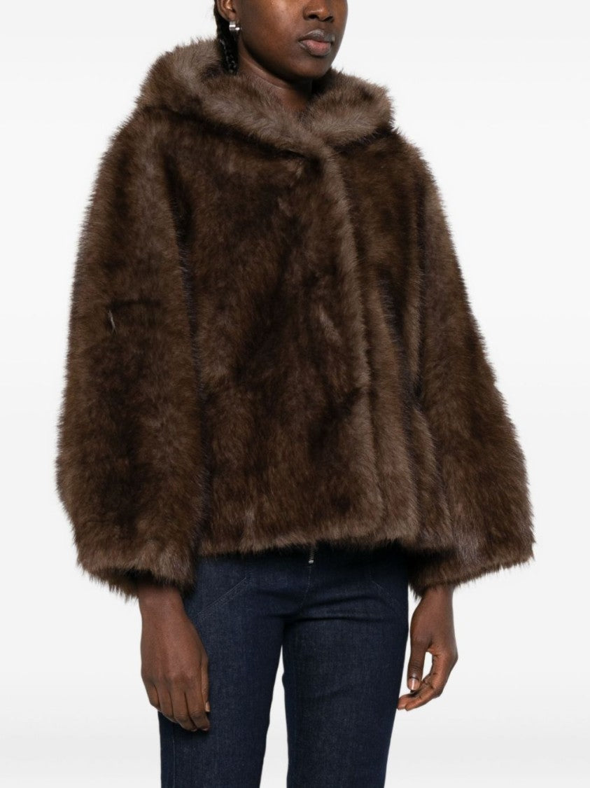 Valentini 1972 Plush Hooded Coat With Concealed Closure