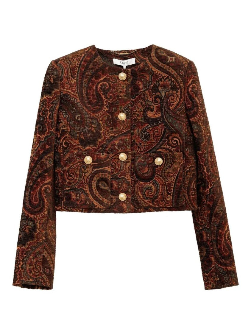 Chloé Cropped Paisley Pattern Jacket