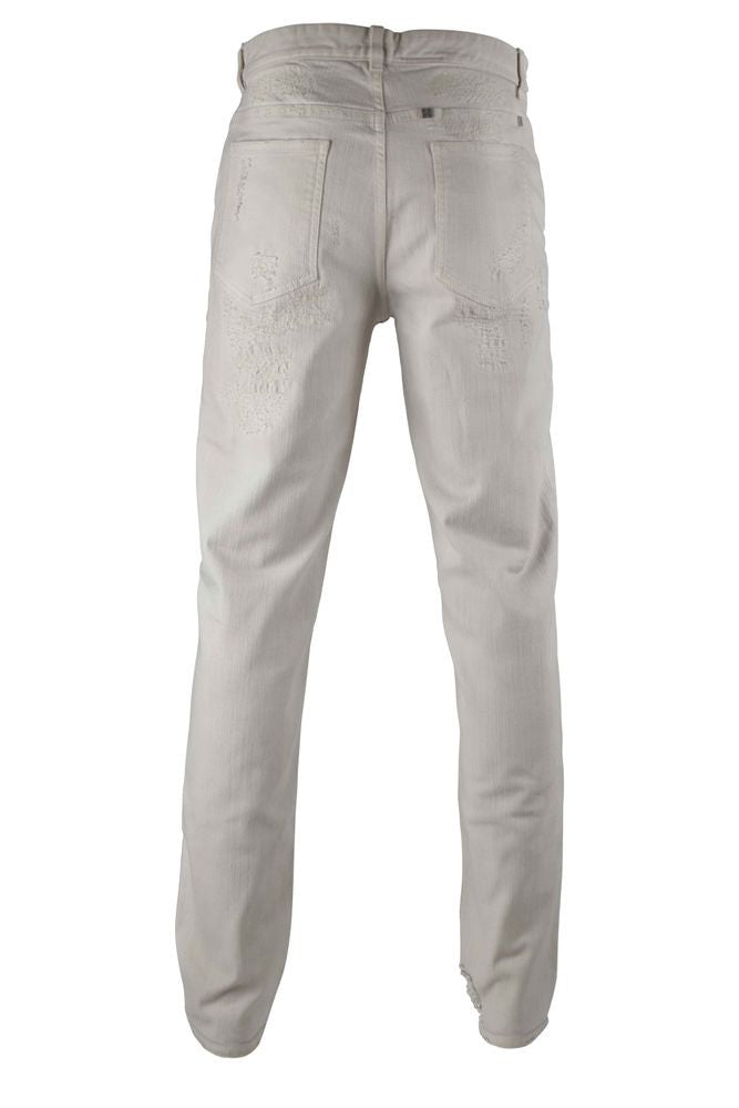 Givenchy Off-White Slim-Fit Jeans With Ripped Detail