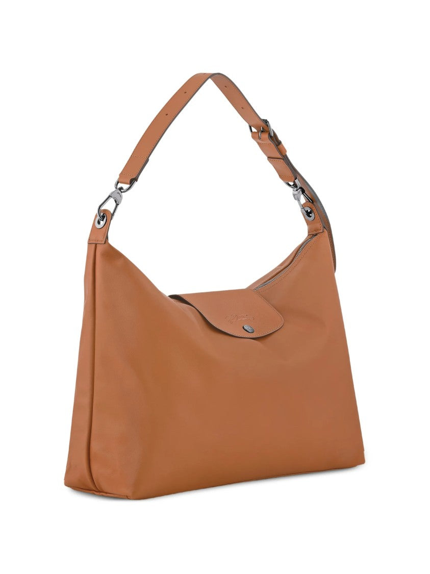 Longchamp Rectangular Brown Shoulder Bag With Adjustable Strap