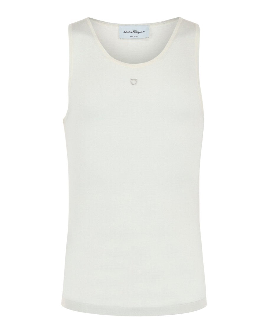 Ferragamo Logo Plaque Knit Tank Top