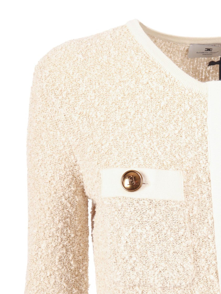 Elisabetta Franchi Textured Metallic Sheen Mini Dress