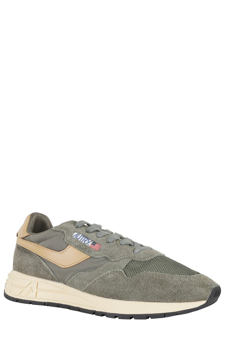 Autry Green Reelwind Low Side-Logo Suede Sneakers