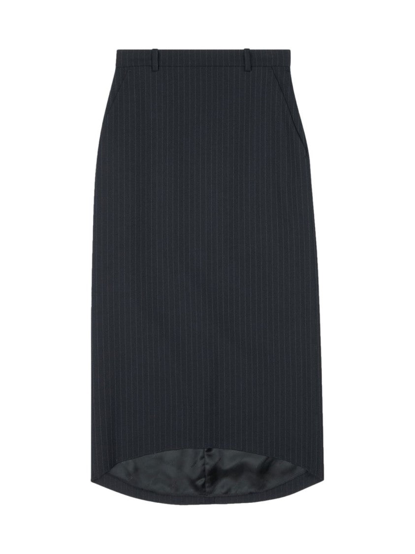 Balenciaga Hourglass Pinstripe Pencil  Skirt