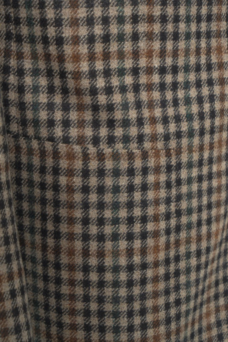 Tagliatore Sophisticated Check Pattern Blazer With Peak Lapels