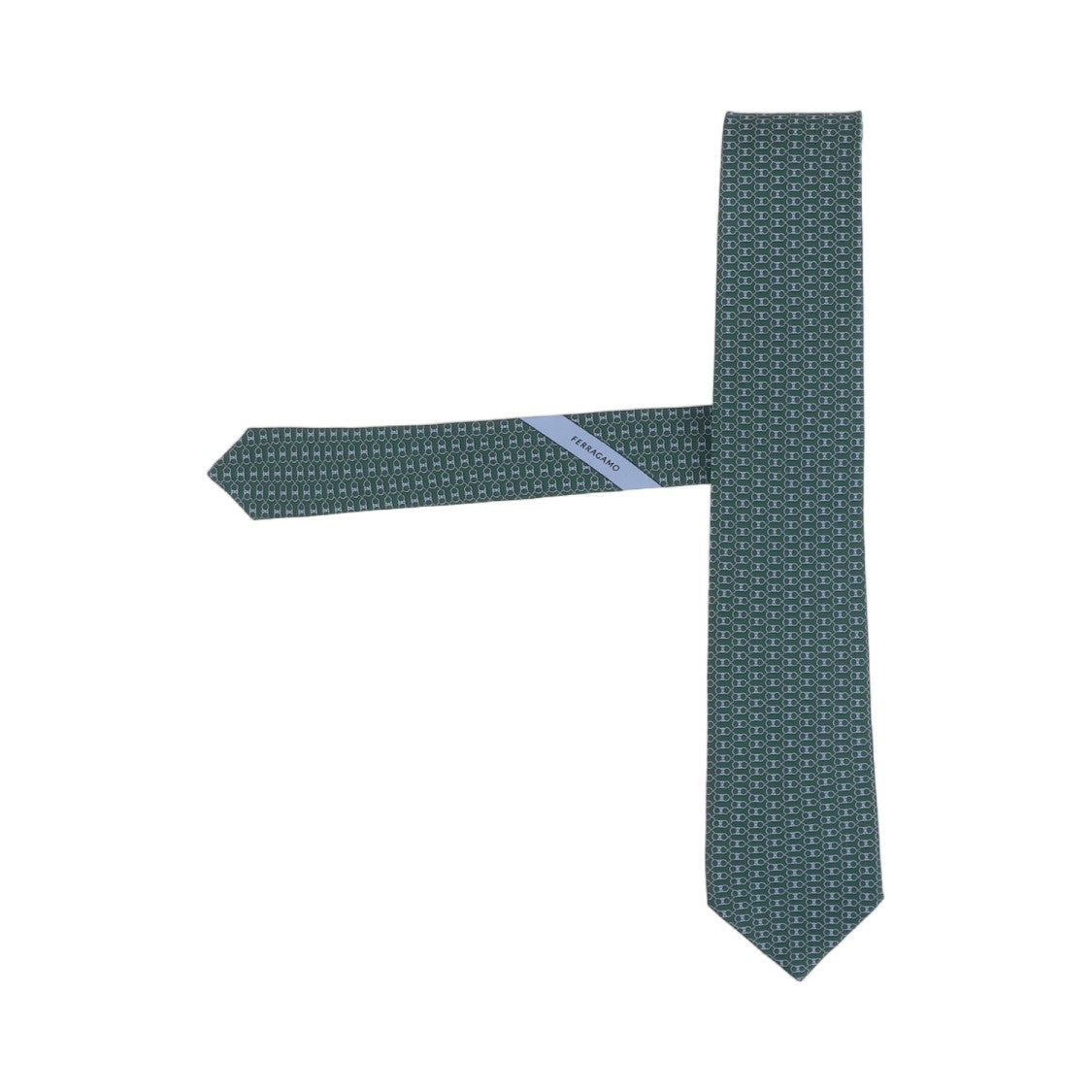Salvatore Ferragamo Green Patterned Silk Tie