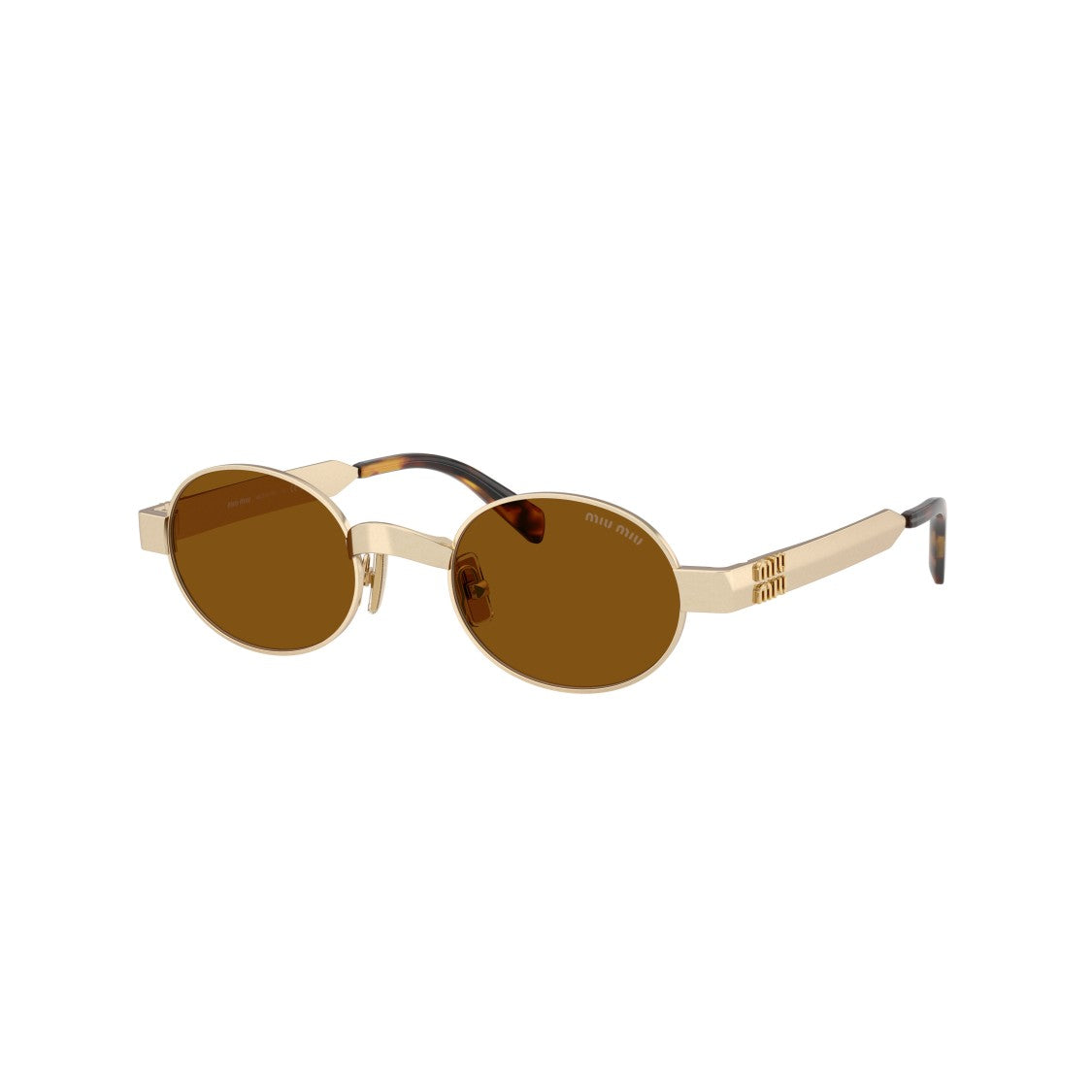 Miu Miu 0Mu B51s Oval Metallic Gold Sunglasses