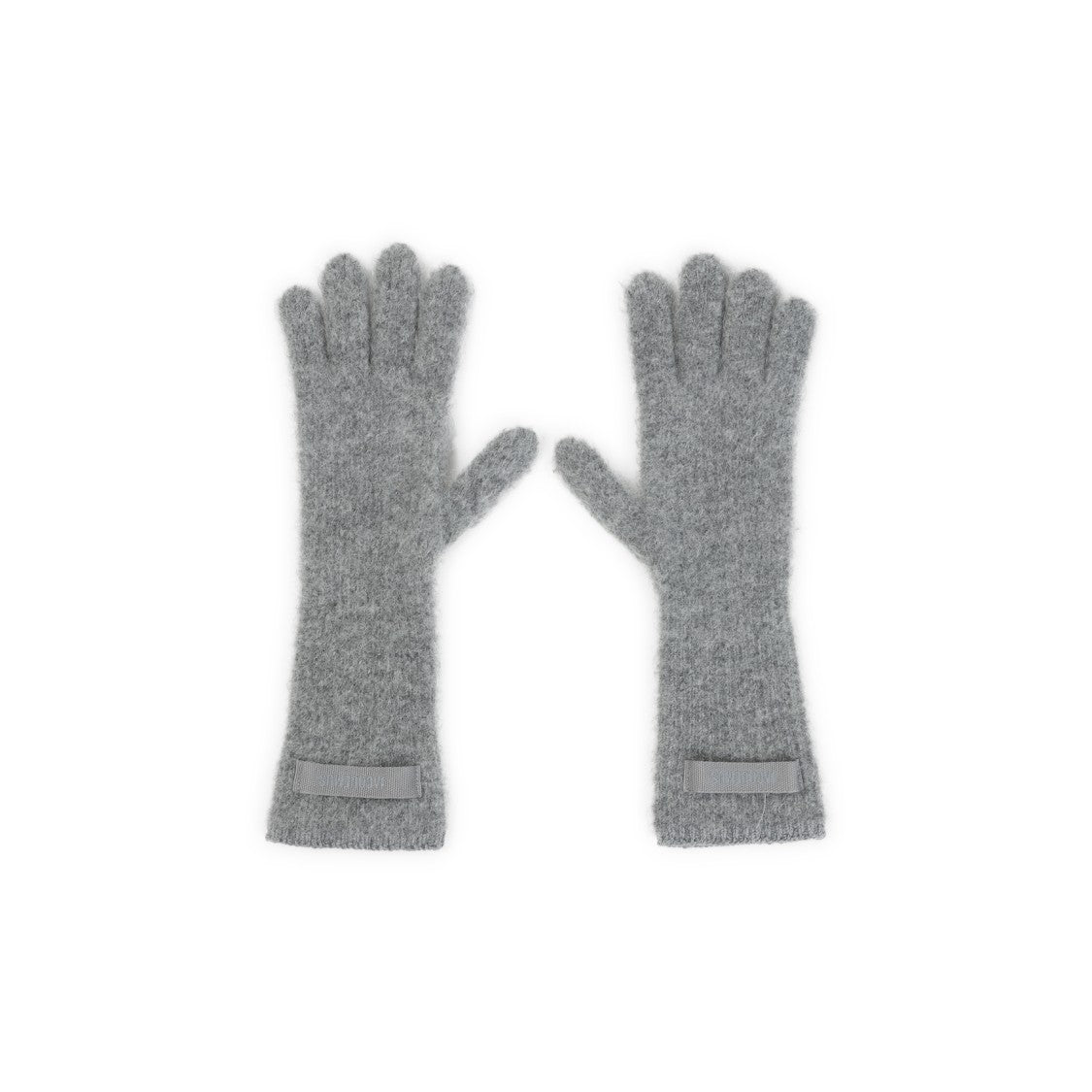 Jacquemus Les Grosgrain Grey Alpaca Gloves