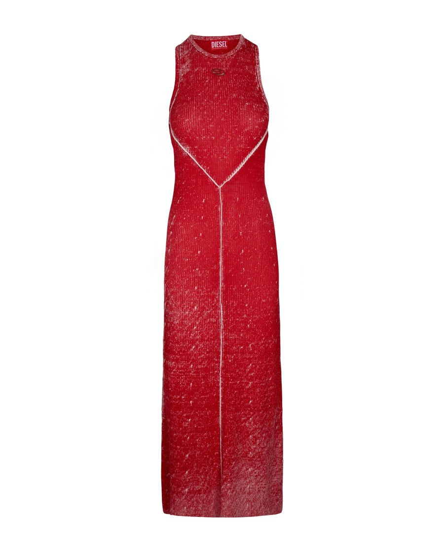 Diesel Maxi Dress With Racerback And Ribbed Texture
