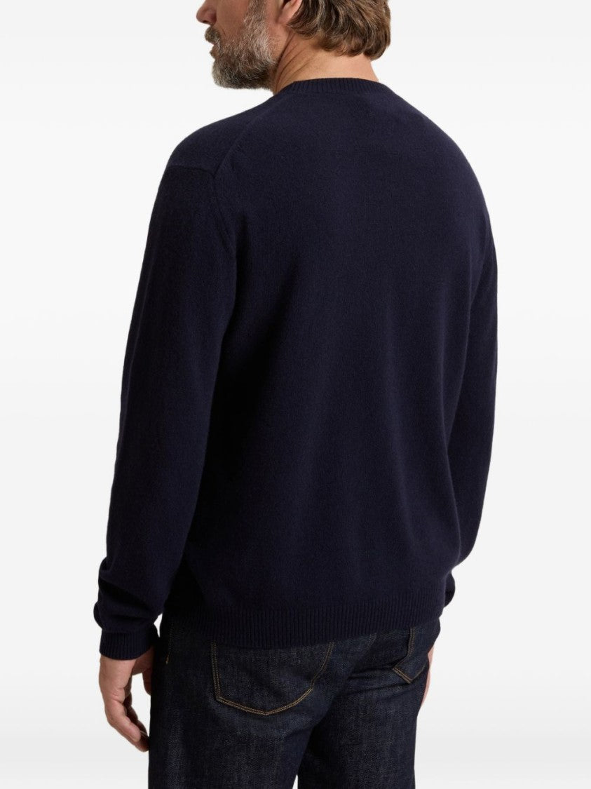 Woolrich Fine-Knit Crew Neck Sweater With Ribbed Details