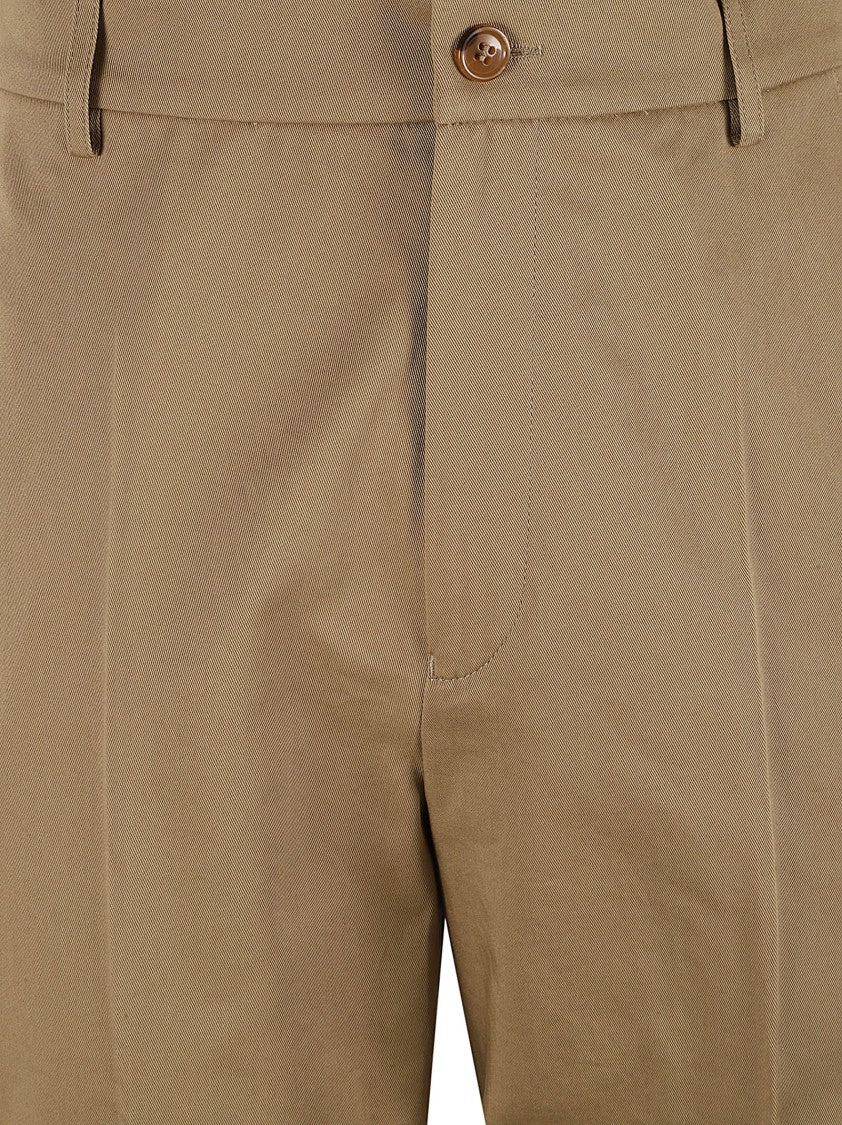 Kenzo Tailored Beige Trousers With Button Closure