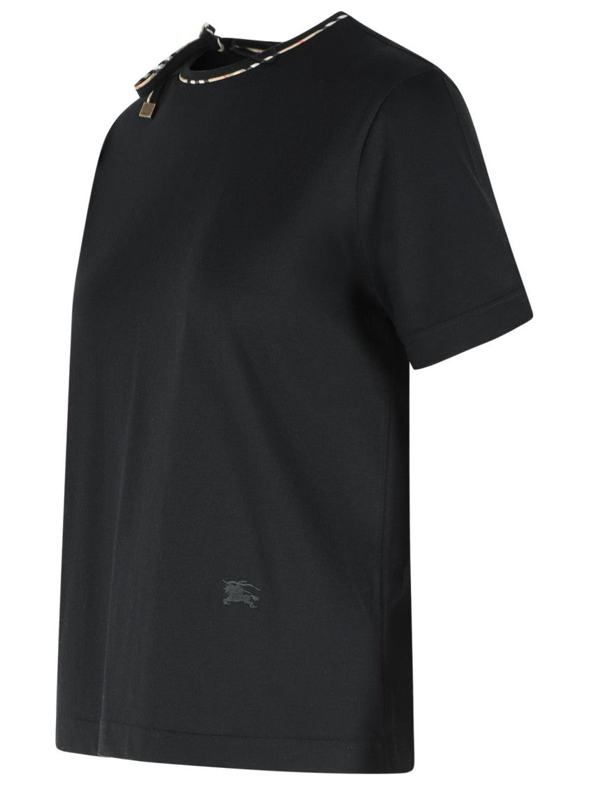 Burberry 'Frankie Bow' Black Cotton T-Shirt