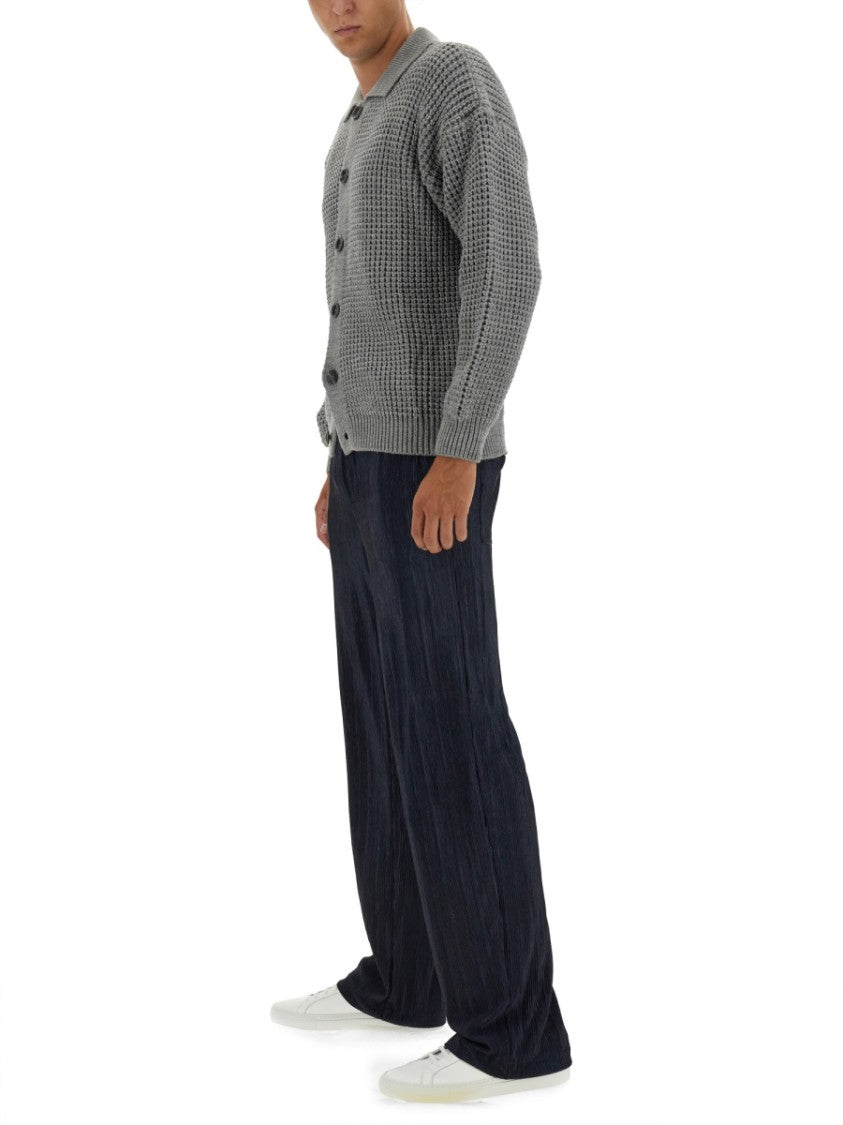 Family First Textured Knit Polo Cardigan