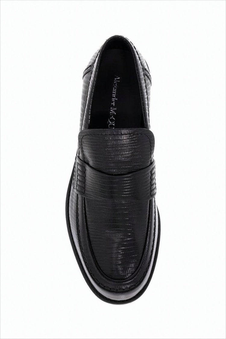 Alexander Mcqueen Textured Leather Loafer With Embossed Pattern
