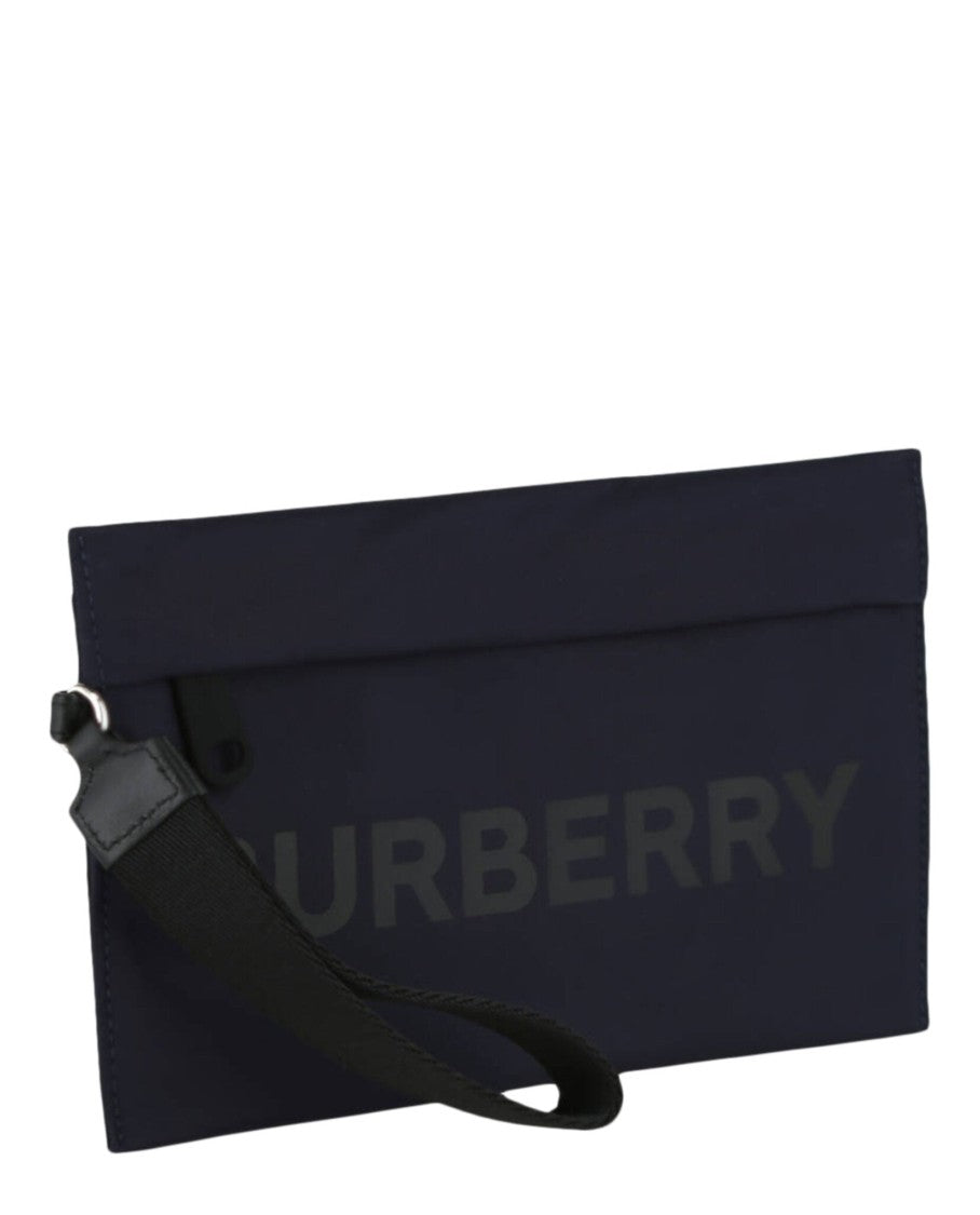 Burberry Logo-Embellished Black Nylon Pouch With Slip Pockets