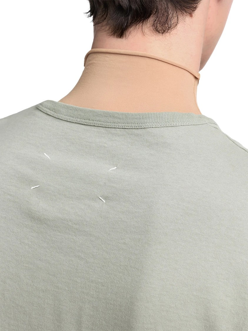 Maison Margiela Grey Wax Printed Cotton T-Shirt