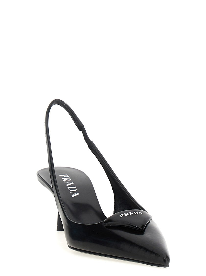 Prada Triangle Logo Slingback