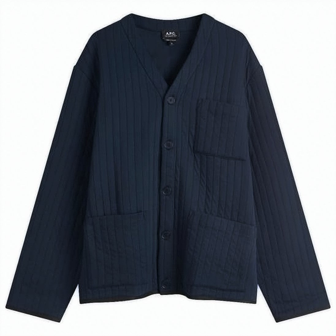 A.P.C. Quilted Relaxed Fit Jacket With V-Neckline