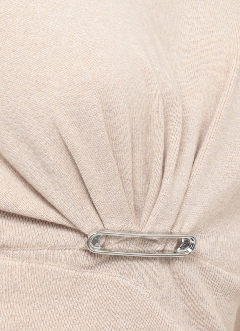 Lanvin Asymmetrical High Neck Ribbed Knitwear By Lanvin