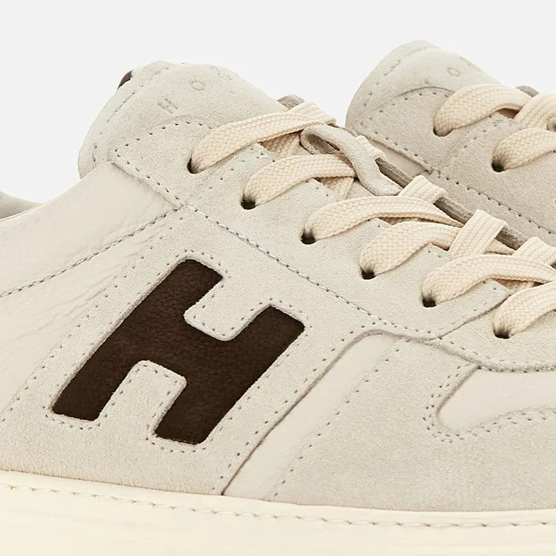 Hogan Suede Leather Bold Logo Low-Top Sneakers