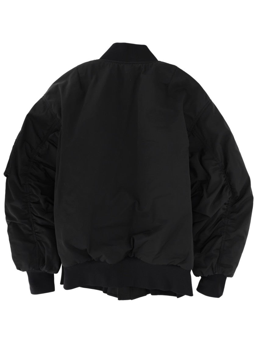 Dolce & Gabbana Black Oversized Contrast Lining Bomber Jacket