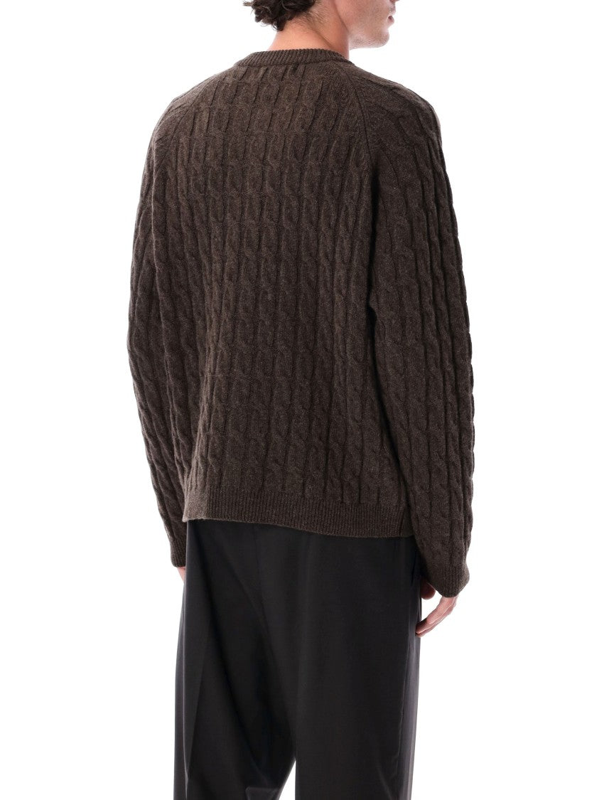 Mfpen Brown Wool Cable Editor Zip Sweater
