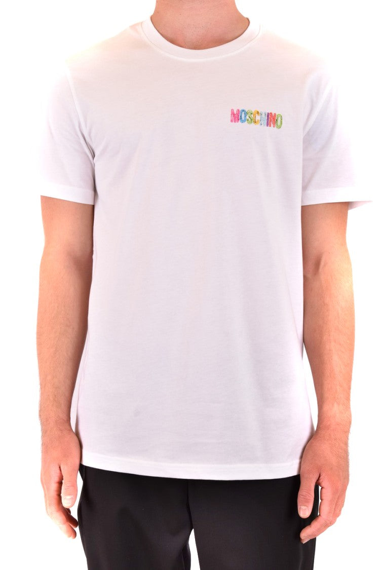 Moschino Classic White Short-Sleeve Tee With Iconic Logo
