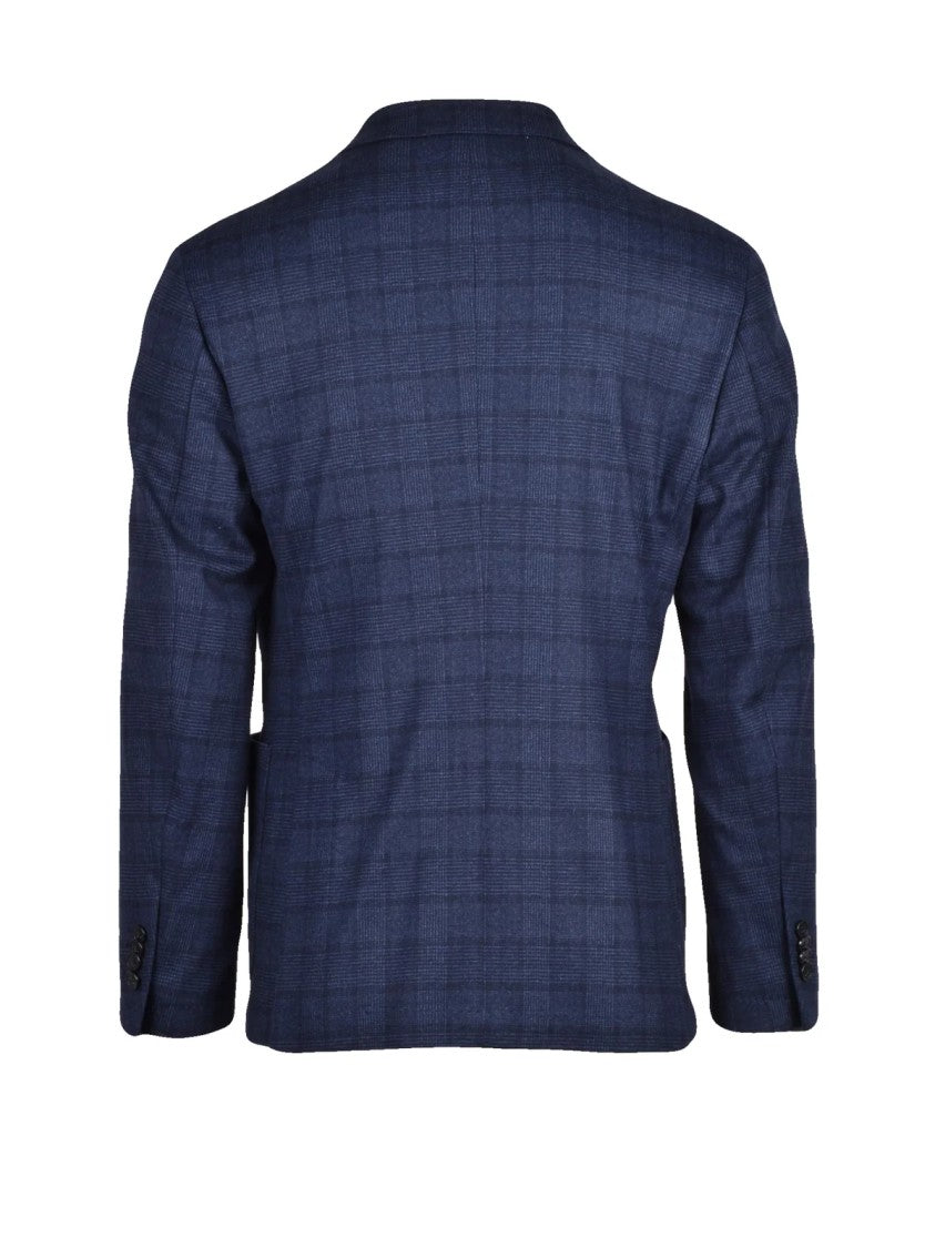 Manuel Ritz Blue Polyester-Blend Double-Breasted Formal Suit