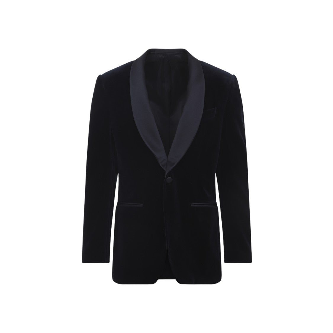 Canali Single-Button Black Velvet Blazer