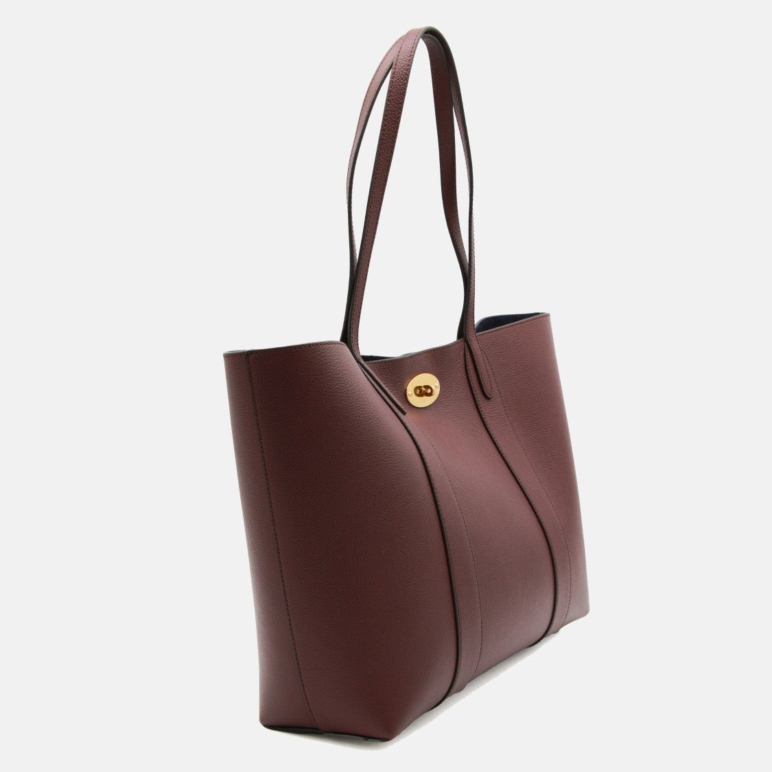 Mulberry Textured Leather Tote Bag With Gold-Tone Turn-Lock Closure