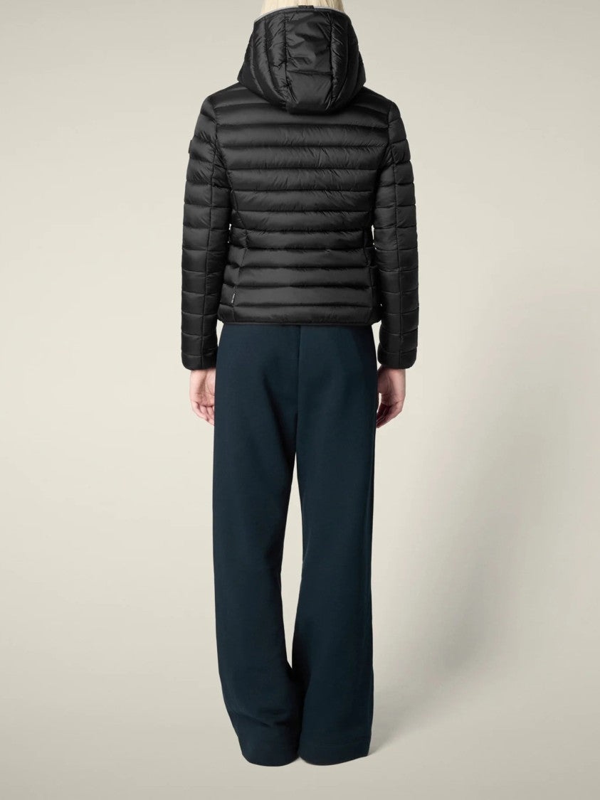 Save The Duck Black Alexa Lightweight Cropped Puffer Jacket