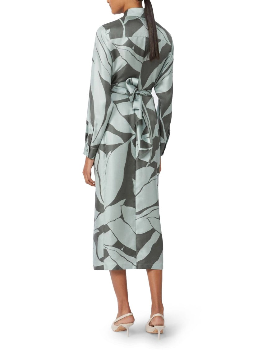 Max Mara Midi Dress With Bold Abstract Leaf Pattern