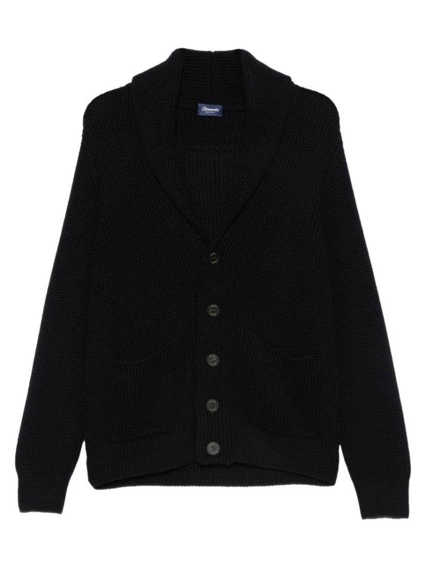 Drumohr Brown Shawl Collar Knitted Cardigan