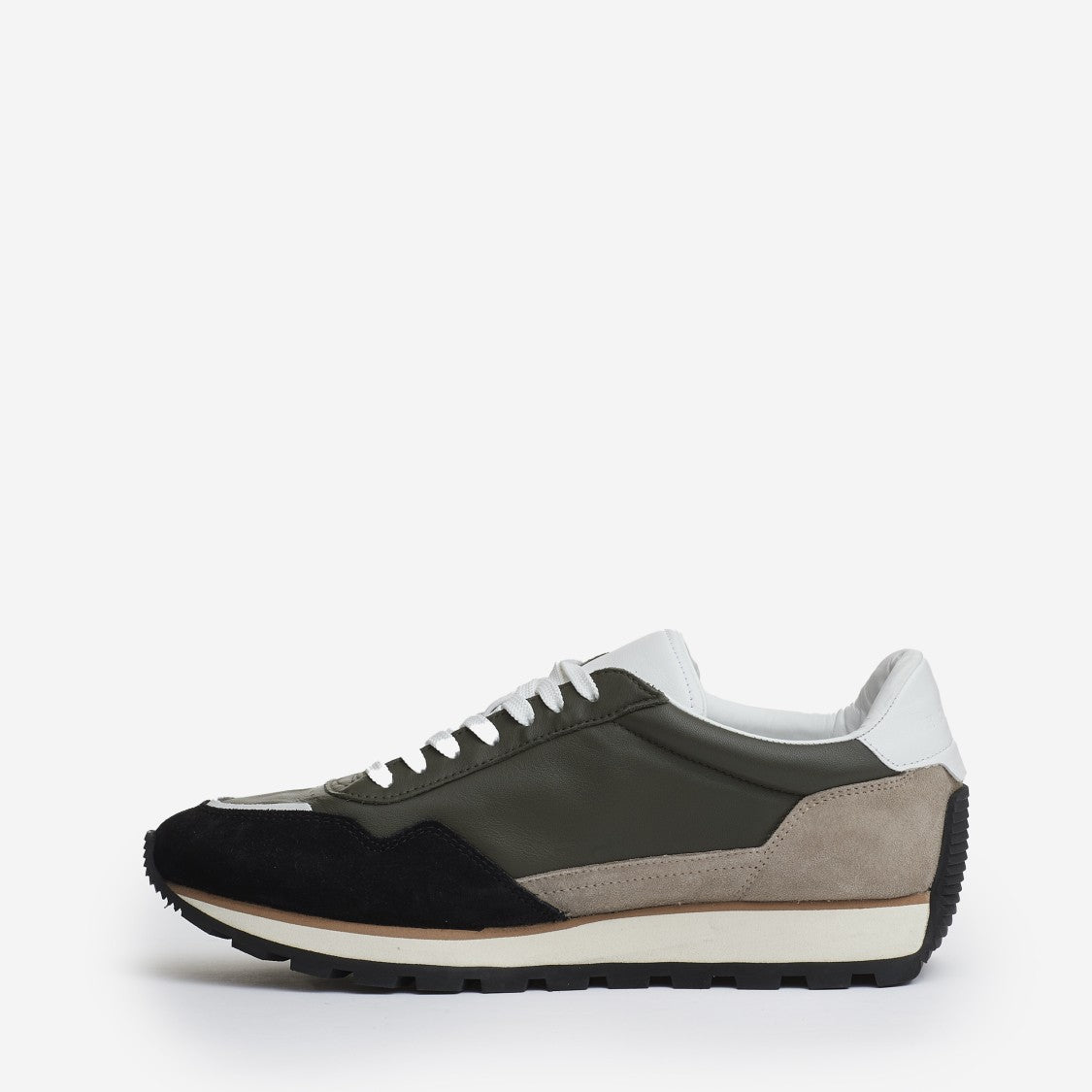Hogan Running 86Er Green Leather Suede Beige And Black
