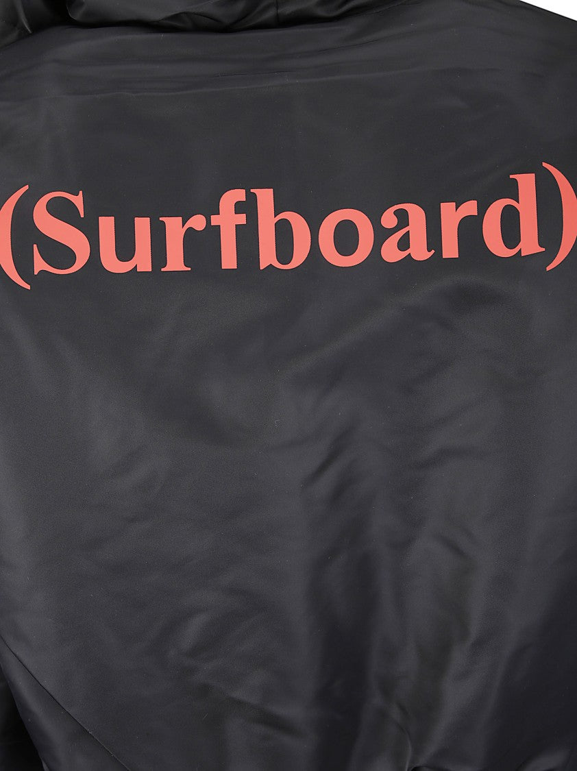 Stockholm Surfboard Club Hooded Bomber Jacket With Fitted Waistband And Zip Closure