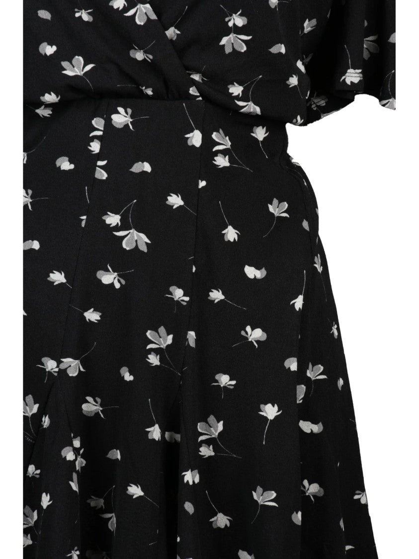 Marella Sport Short Stretch Polyester Dress With Floral Print And V-Neckline