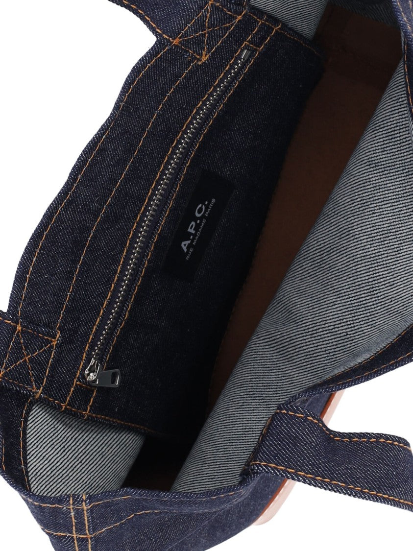 A.P.C. Blue Alex Small Denim Cotton Tote Bag