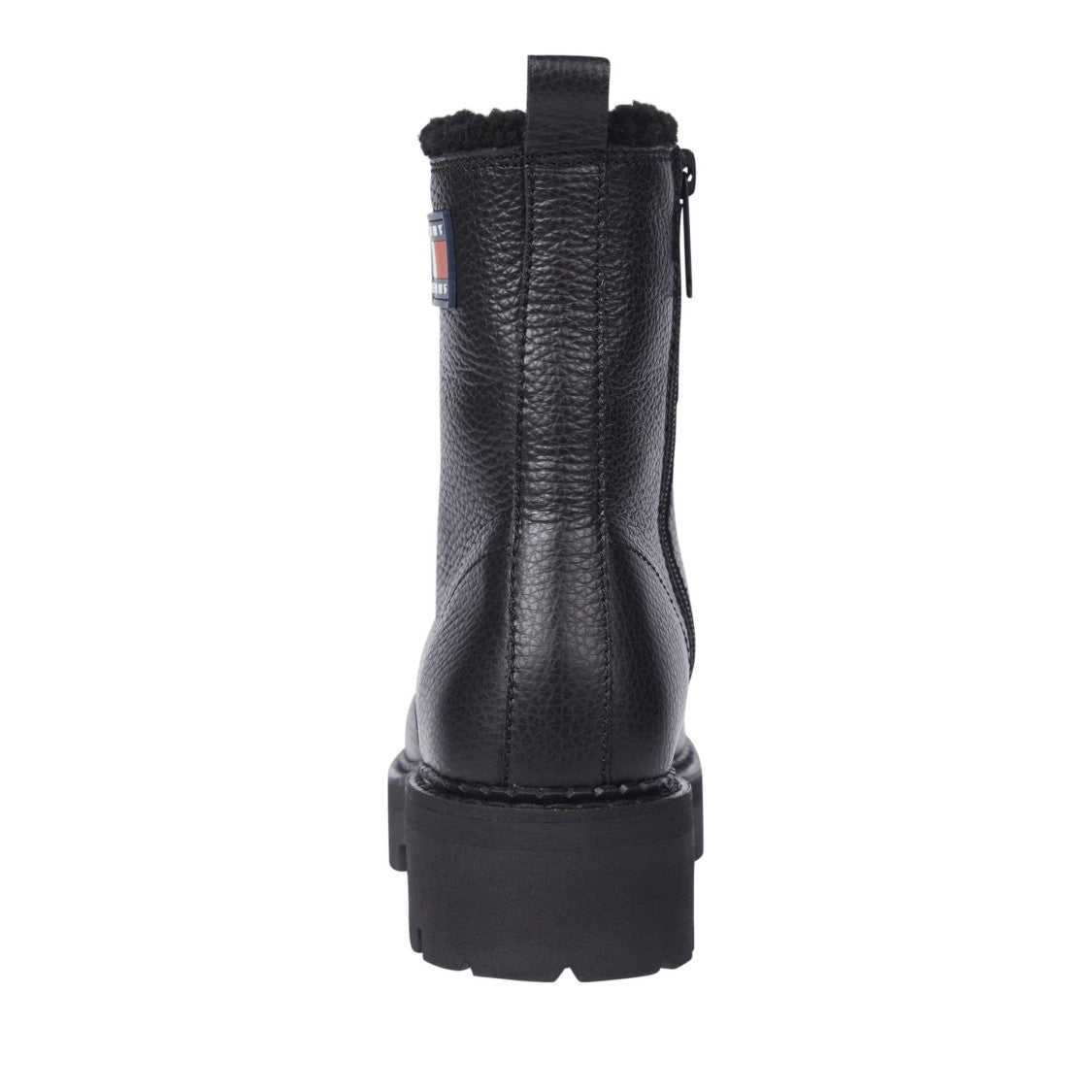 Tommy Jeans Urban Black Rugged Fleece-Lined Leather Boots