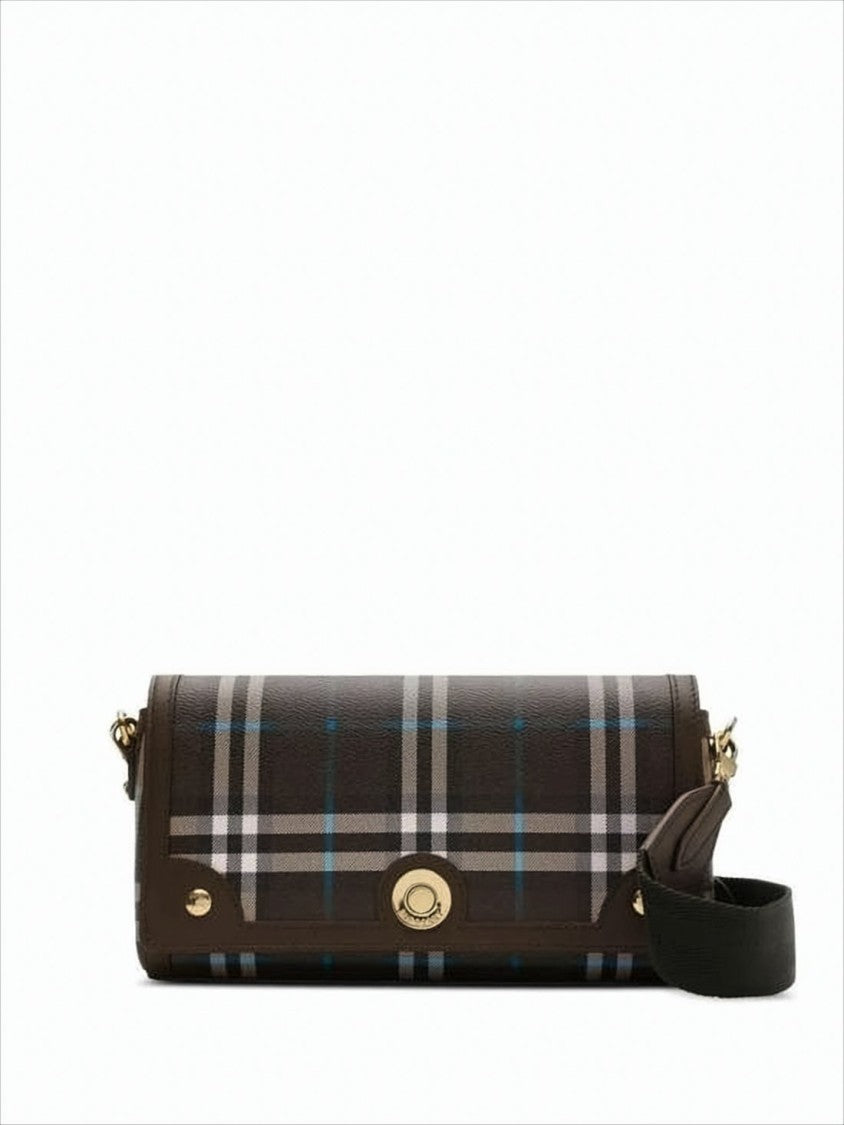 Burberry Structured Dark-Tone Check Crossbody Bag