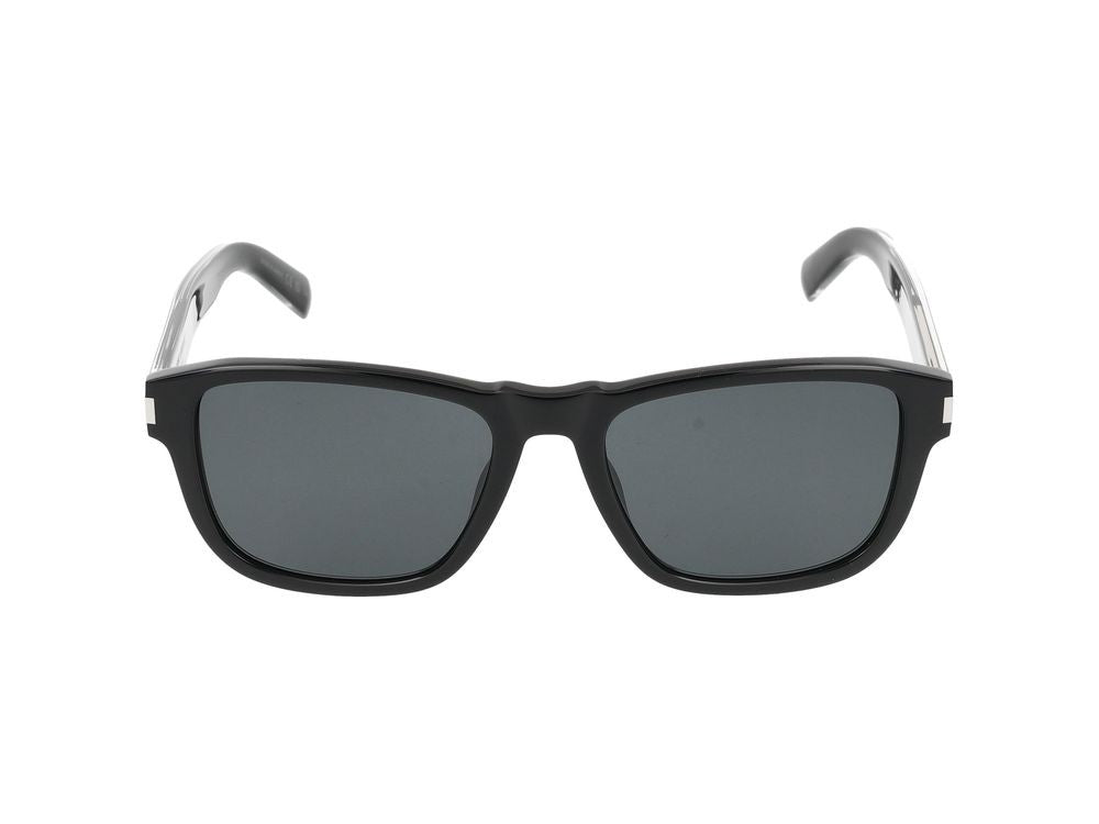 Saint Laurent Black Bold Square Acetate Sunglasses