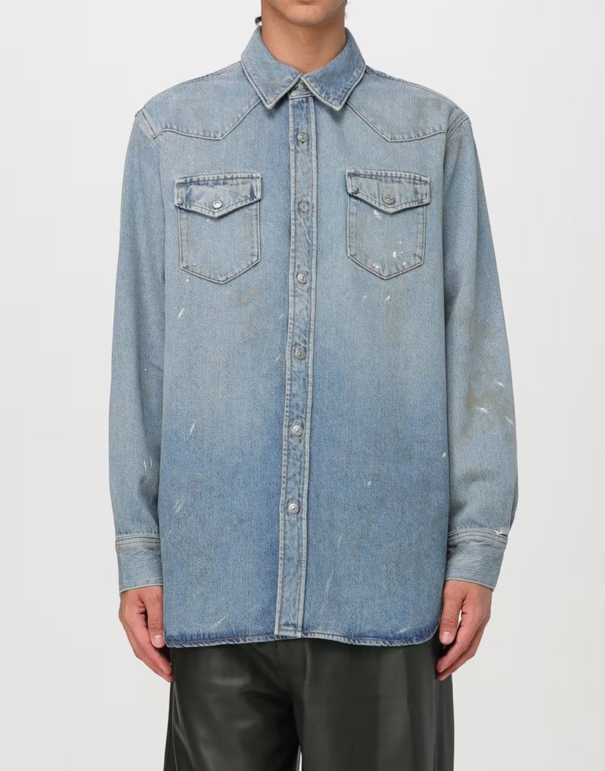 Acne Studios Karty Distressed Denim Overshirt